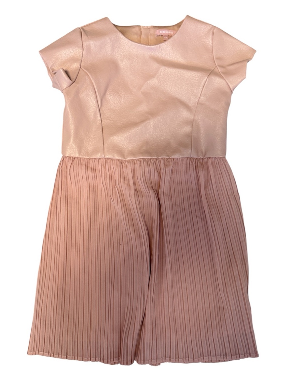 BCBGirls Blush Pink Faux-Leather Top with Pleated Skirt